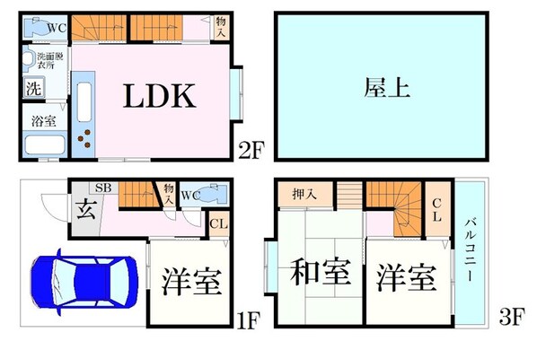 本山中町3丁目貸家の物件間取画像